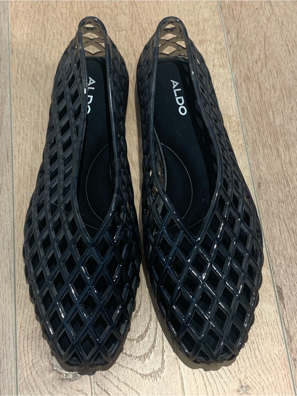 💜 New ALDO Black Jelly Slip-On Flats Size 7 💜